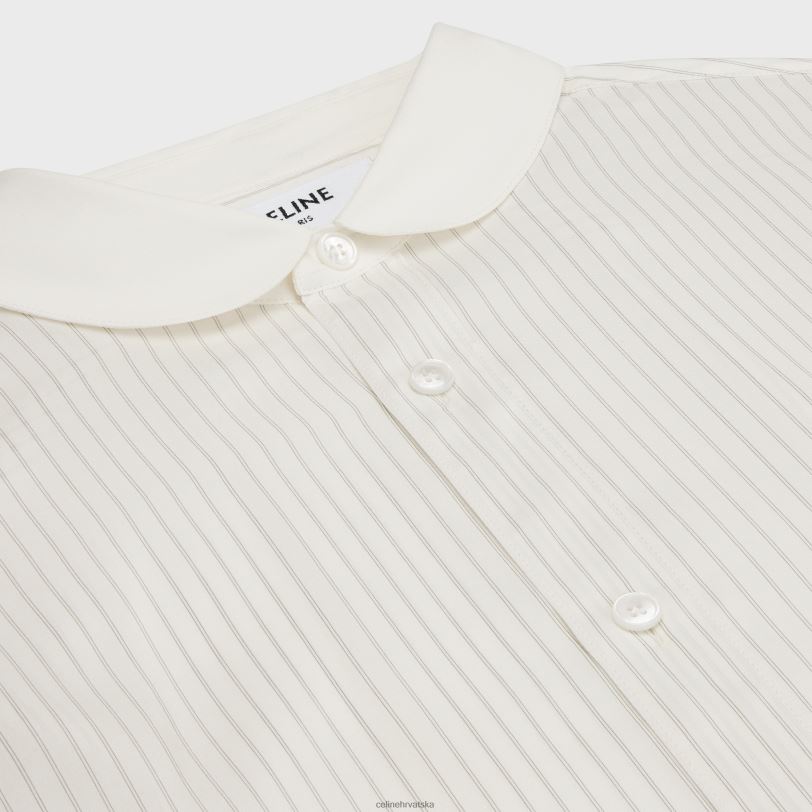 CELINE žene romy košulja u prugastoj svili 3WED6839 odjeća craie/gris clair