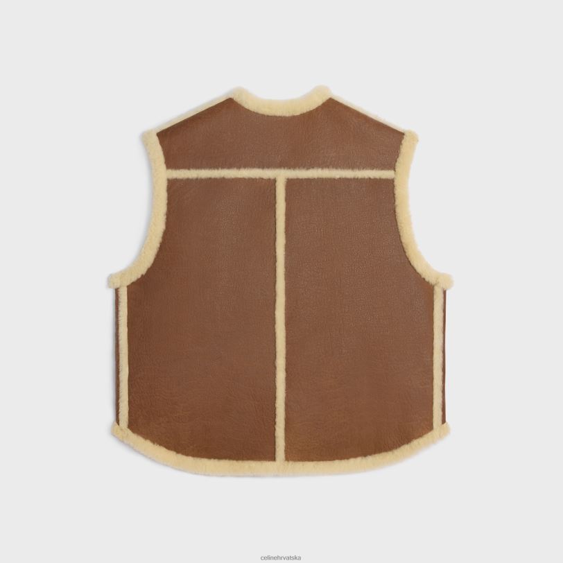 CELINE žene starinski prsluk od striže 3WED6626 odjeća preplanulost/krema