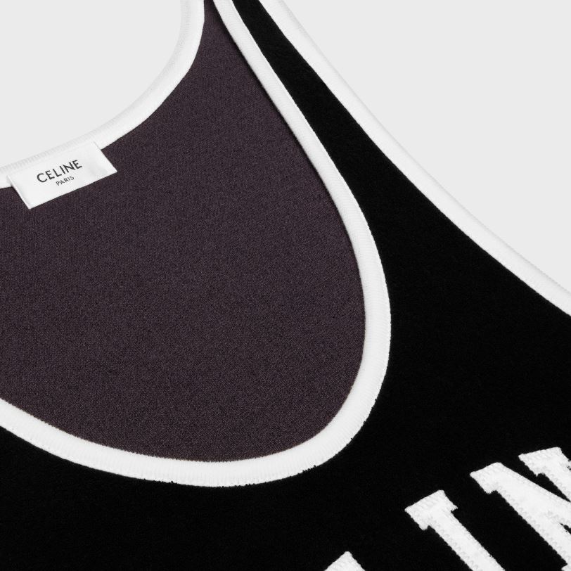 CELINE žene štrample od frotir žerseja 3WED6889 odjeća crno bijeli