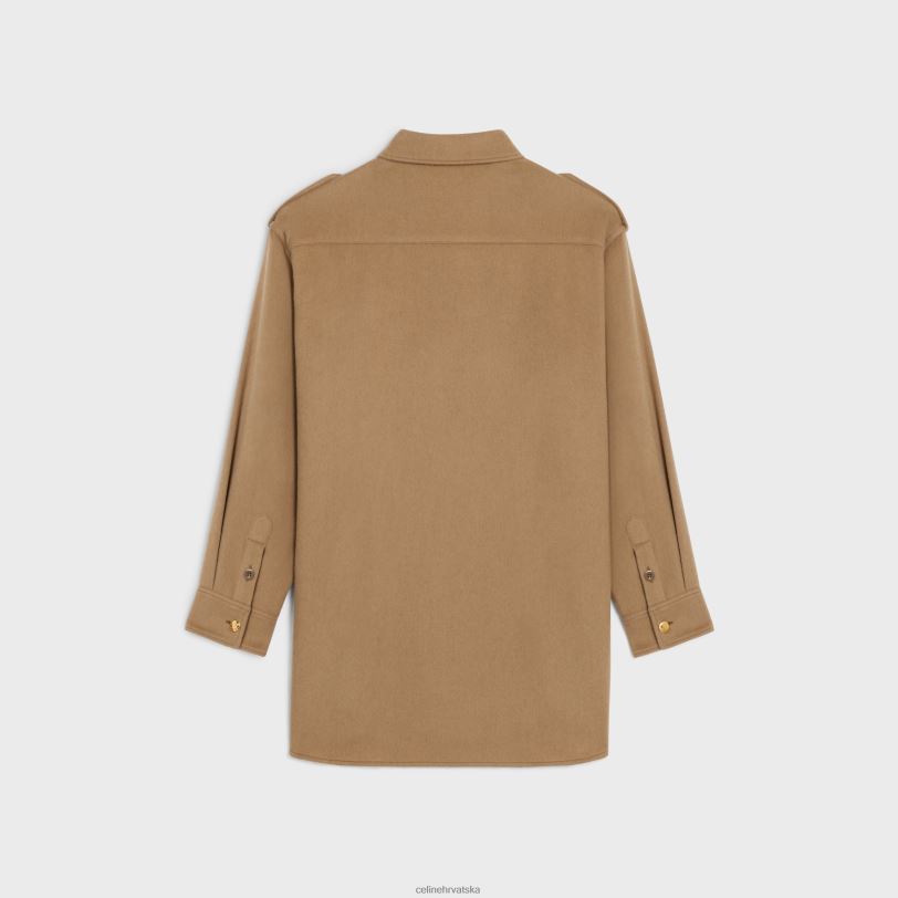 CELINE žene vojna majica od flanela 3WED6634 odjeća divokoza