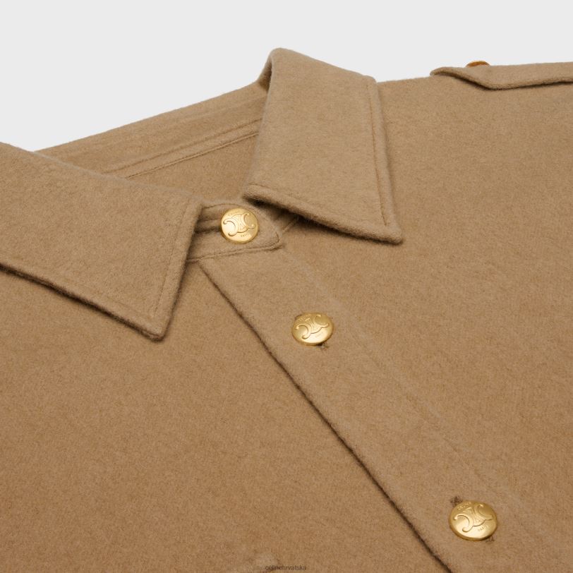 CELINE žene vojna majica od flanela 3WED6634 odjeća divokoza