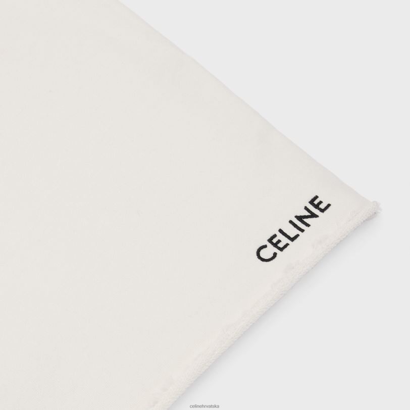 CELINE žene široke kratke hlače od pamučnog flisa 3WED6888 odjeća krem/crna