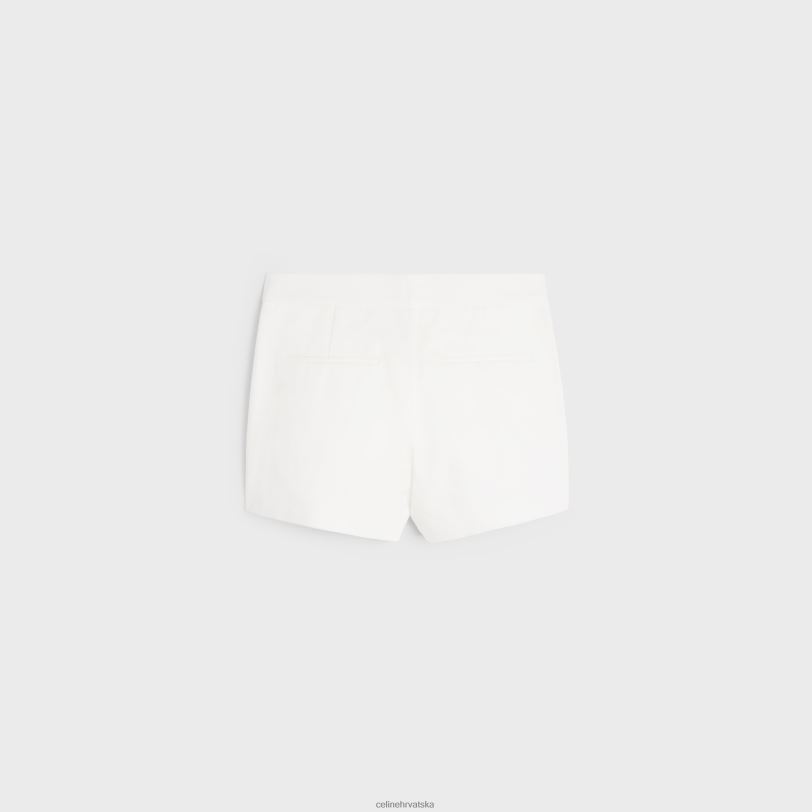 CELINE žene jahtaške mini kratke hlače od pamučnog kepera 3WED6893 odjeća bijela