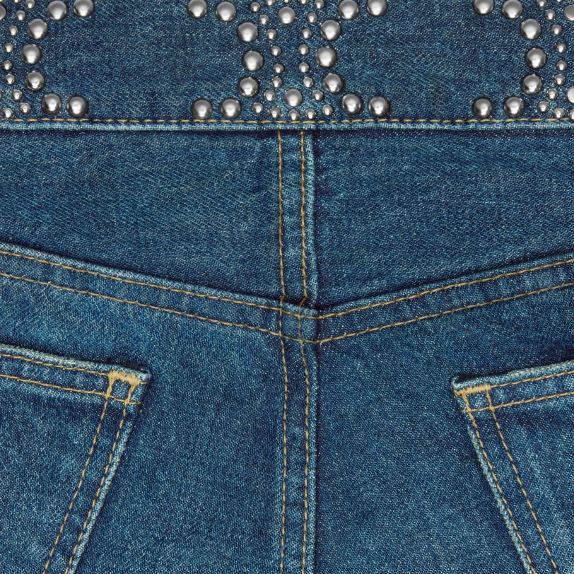 CELINE žene mini kratke hlače od trapera 3WED6892 odjeća čisti tamni union pranje