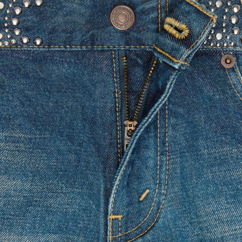 CELINE žene mini kratke hlače od trapera 3WED6892 odjeća čisti tamni union pranje