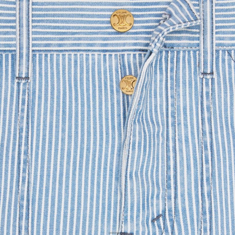 CELINE žene suzanne kratke hlače od pamučne hikorije 3WED6894 odjeća valovito pranje