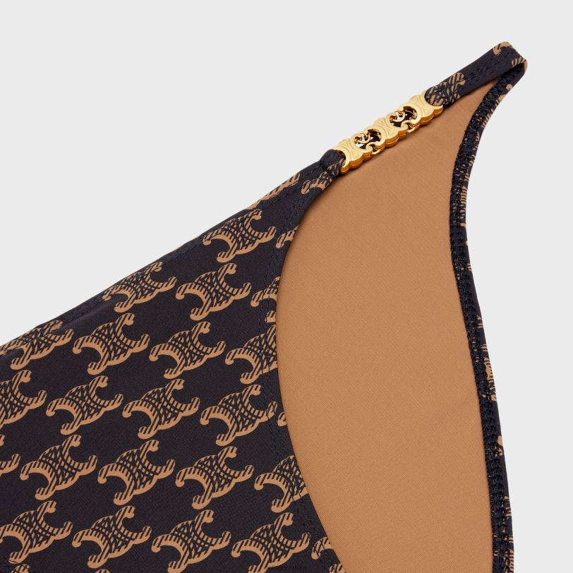 CELINE žene donji dio kupaćeg kostima u džersiju s monogramom 3WED6903 odjeća karamela/smeđa