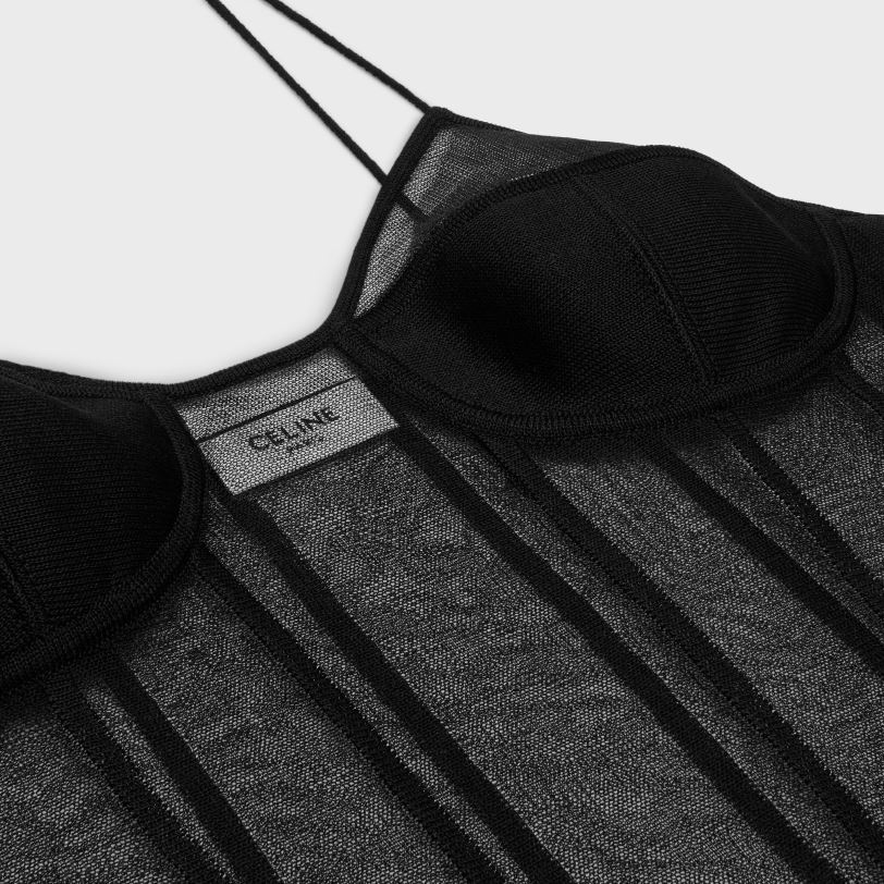 CELINE žene gornji dio korzeta od svilene organze 3WED6641 odjeća crno