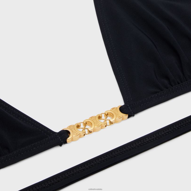 CELINE žene triomphe triangle top u mat žerseju 3WED6898 odjeća crno