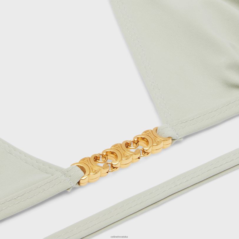 CELINE žene triomphe triangle top u mat žerseju 3WED6907 odjeća vert amande