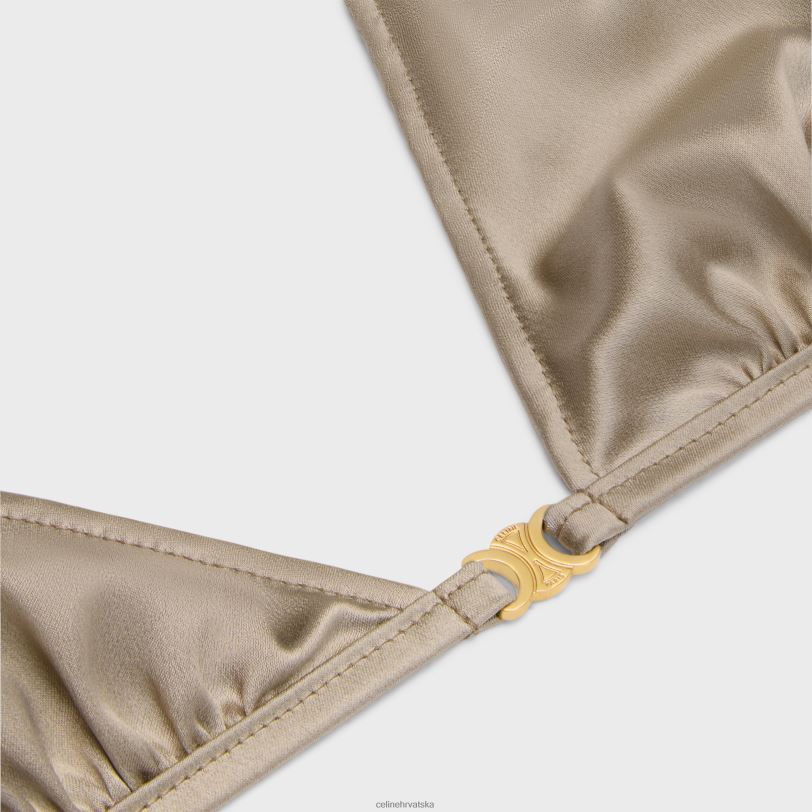 CELINE žene triomphe trokutasti grudnjak od svile 3WED6583 odjeća prljavo bijelo/crveno profond