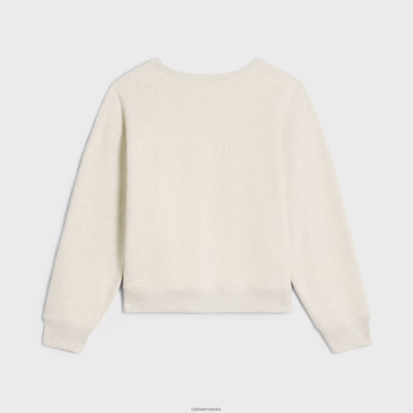 CELINE žene paris široka trenirka od pamučnog flisa 3WED6597 odjeća krem/crna