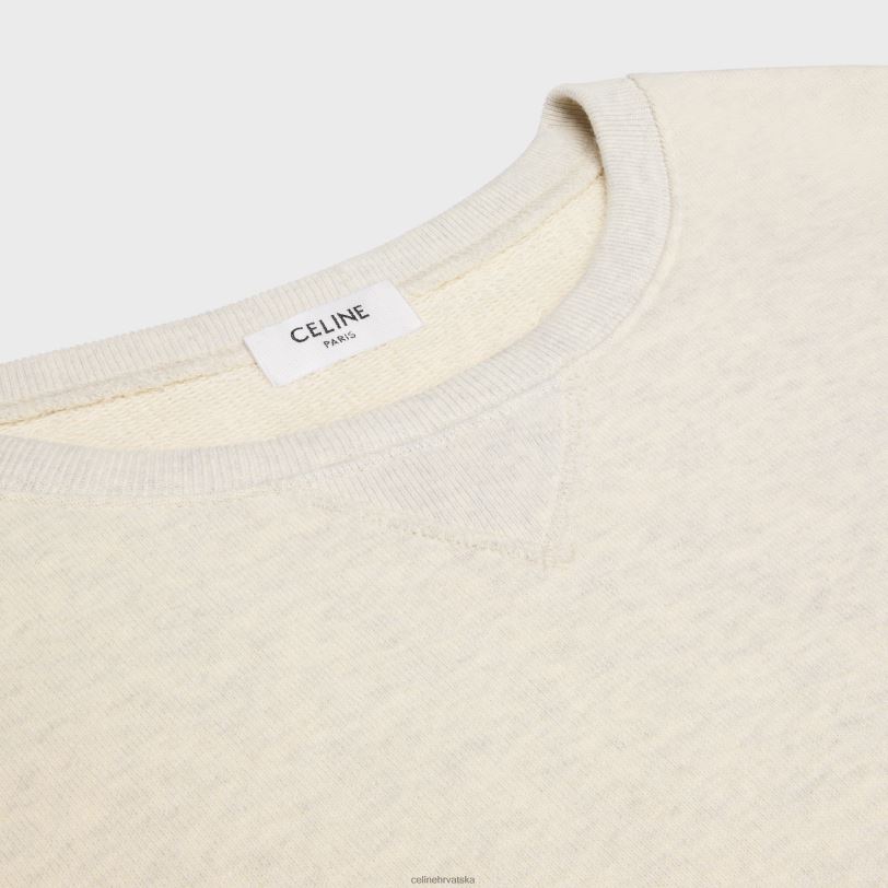 CELINE žene paris široka trenirka od pamučnog flisa 3WED6597 odjeća krem/crna