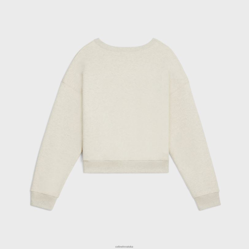 CELINE žene trenirka od pamučnog flisa 3WED6671 odjeća bež melange/bordo