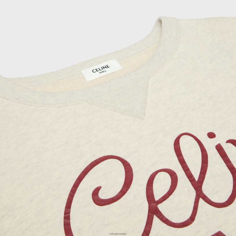 CELINE žene trenirka od pamučnog flisa 3WED6671 odjeća bež melange/bordo