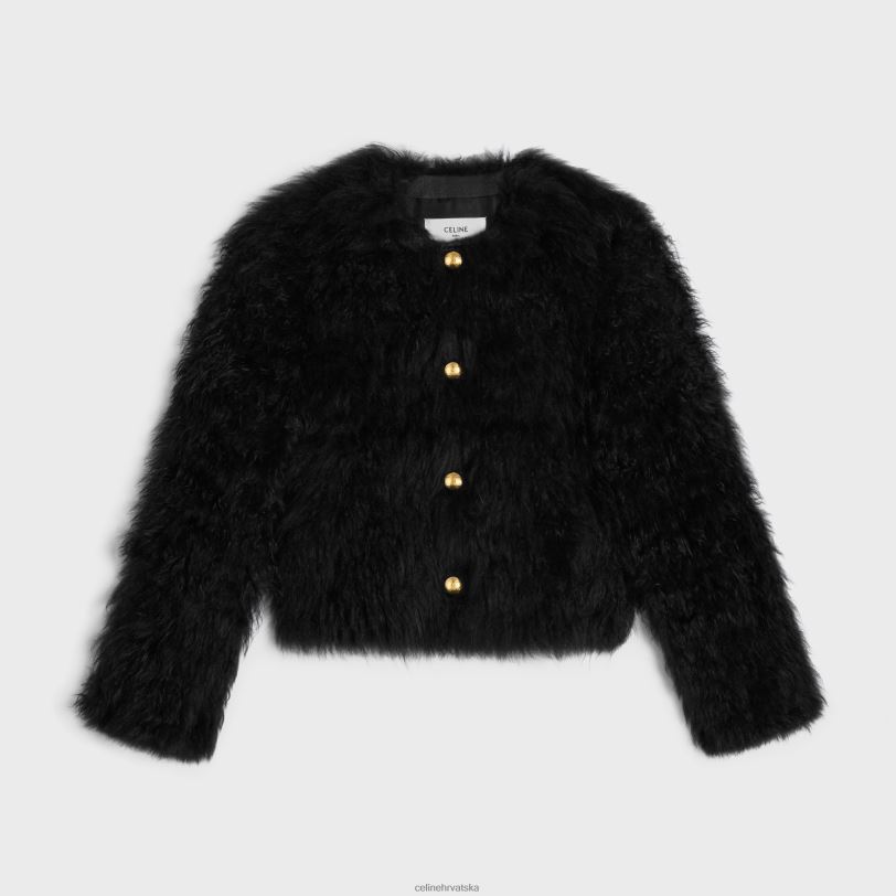 CELINE žene izvezeni kardigan od kozjeg kašmira 3WED6620 odjeća crno