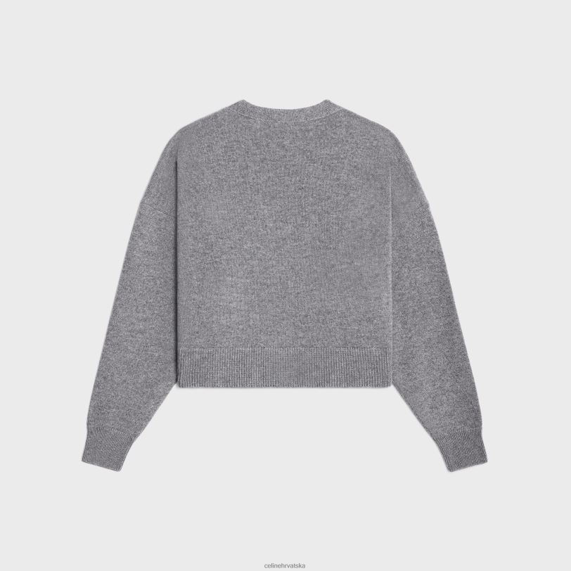 CELINE žene kardigan s gurmankama u baštinskom kašmiru 3WED6614 odjeća siva