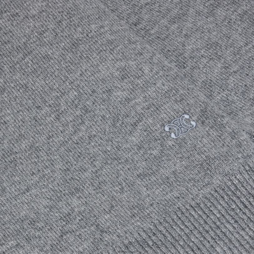 CELINE žene triomphe džemper s v-izrezom od naslijeđenog kašmira 3WED6758 odjeća srednje siva