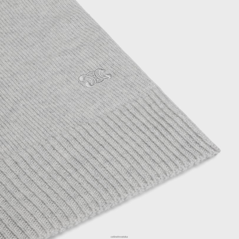 CELINE žene triomphe kardigan od baštinskog kašmira 3WED6761 odjeća Svijetlo siva