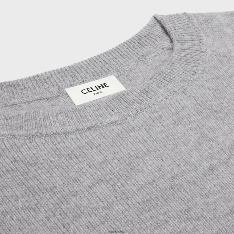 CELINE žene triomphe pulover s okruglim izrezom od vune i kašmira 3WED6605 odjeća Svijetlo siva