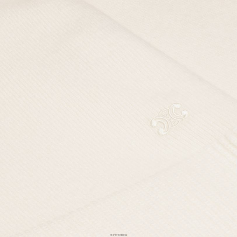 CELINE žene triomphe skraćeni džemper od naslijeđenog kašmira 3WED6754 odjeća prljavo bijelo