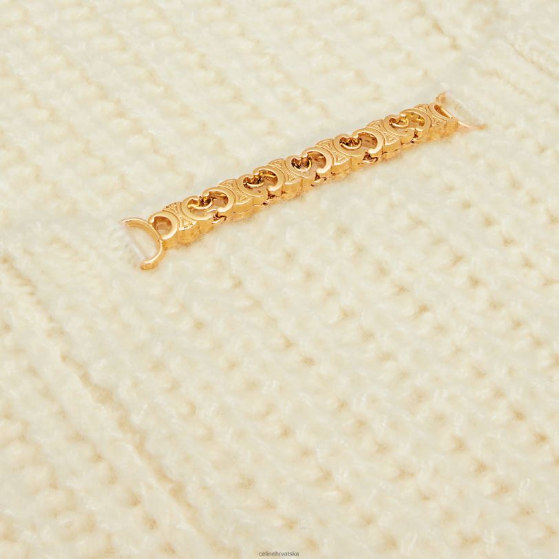 CELINE žene vareuse od rebraste vune i kašmira 3WED6751 odjeća prljavo bijelo