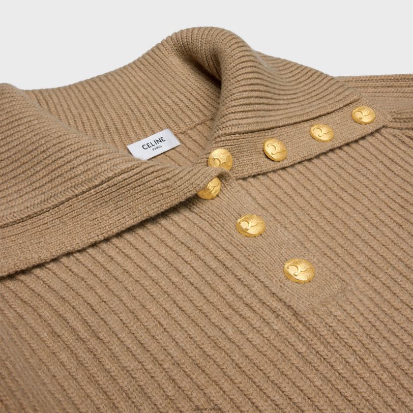 CELINE žene vareuse pulover od rebraste vune i kašmira 3WED6611 odjeća stara deva