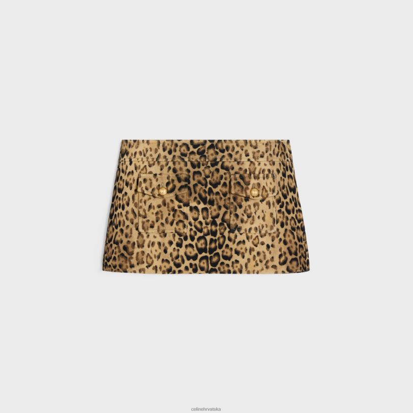 CELINE žene bandeau mini suknja od duple vune 3WED6550 odjeća leopard