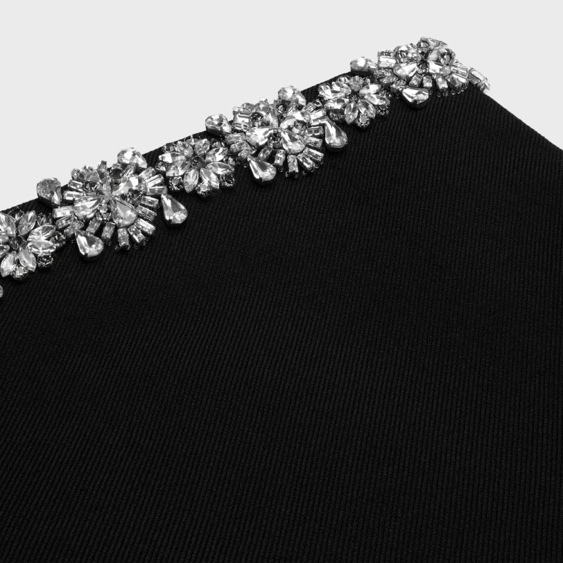 CELINE žene izvezena mini suknja od dijagonalne vune 3WED6552 odjeća crno