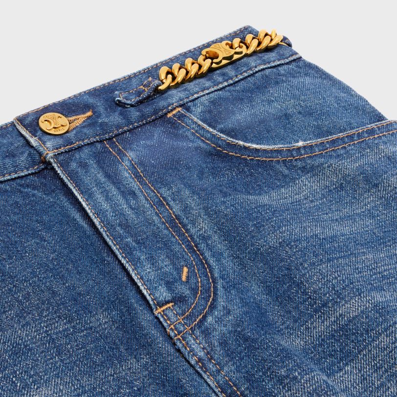 CELINE žene mini suknja od trapera 3WED6824 odjeća čisti tamni union pranje