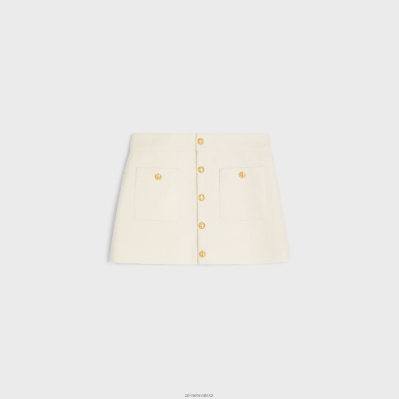 CELINE žene trapez mini suknja od tvida 3WED6821 odjeća craie