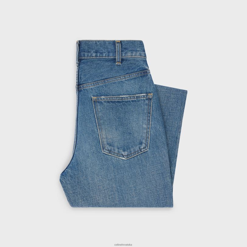 CELINE žene dylan lepršave traperice s potpisom u traperu 3WED6862 odjeća sindikalno pranje