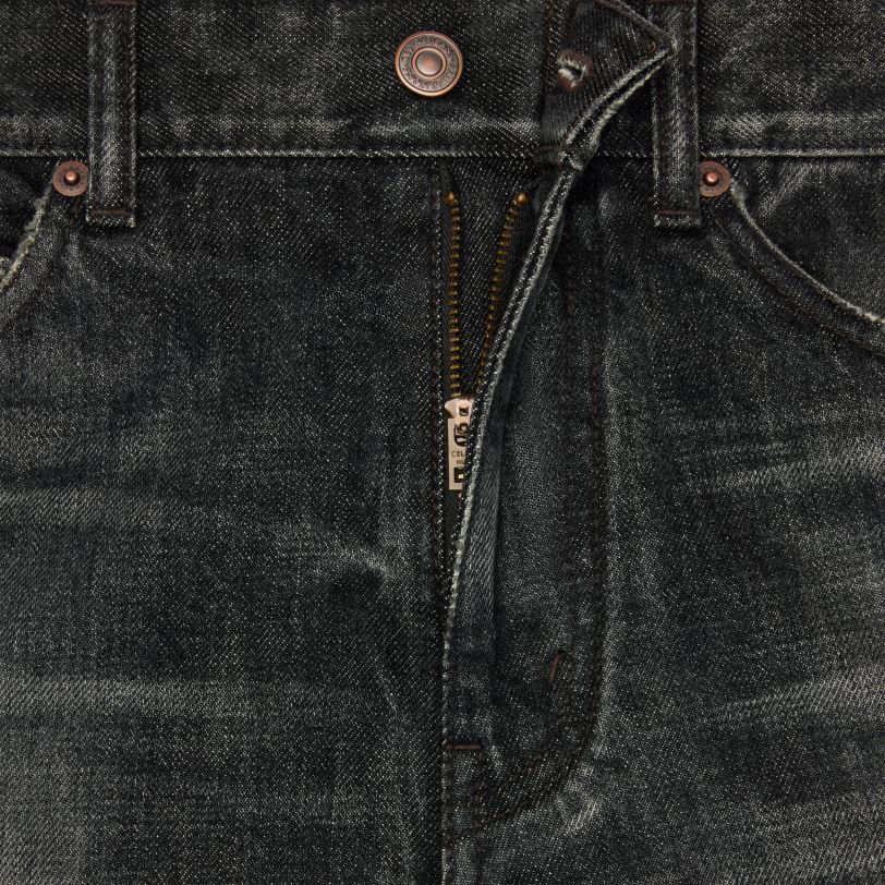 CELINE žene kitty traperice u ispranom traperu 3WED6646 odjeća ispiranje crnim ledom