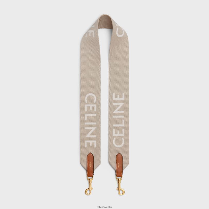 CELINE žene dugi remen od vune s jacquardom 3WED6517 pribor bež/bijela
