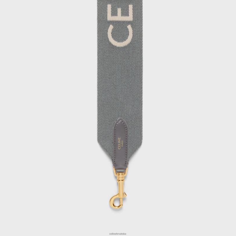 CELINE žene kratki remen od vune s jacquardom 3WED6523 pribor sivo/bijelo