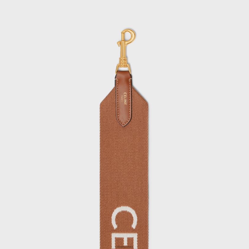 CELINE žene kratki remen od vune s jacquardom 3WED6524 pribor preplanulo/bijelo