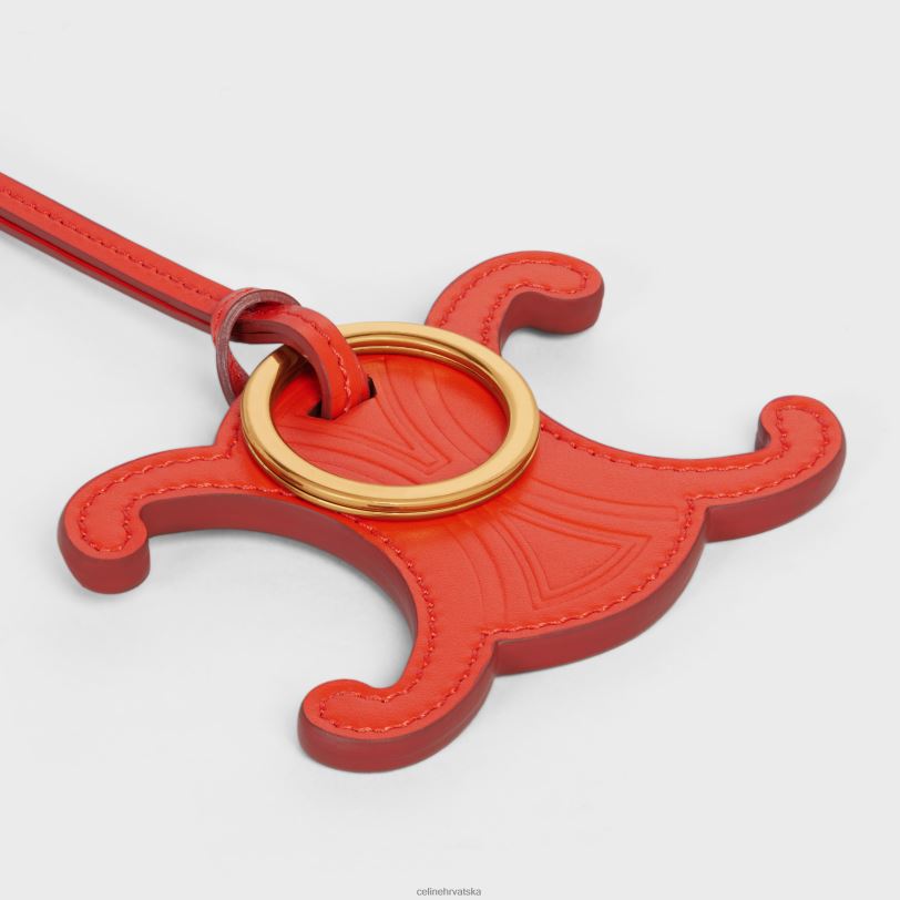 CELINE žene triomphe privjesak za ključeve od glatke teleće kože 3WED6528 pribor svijetlo crvena