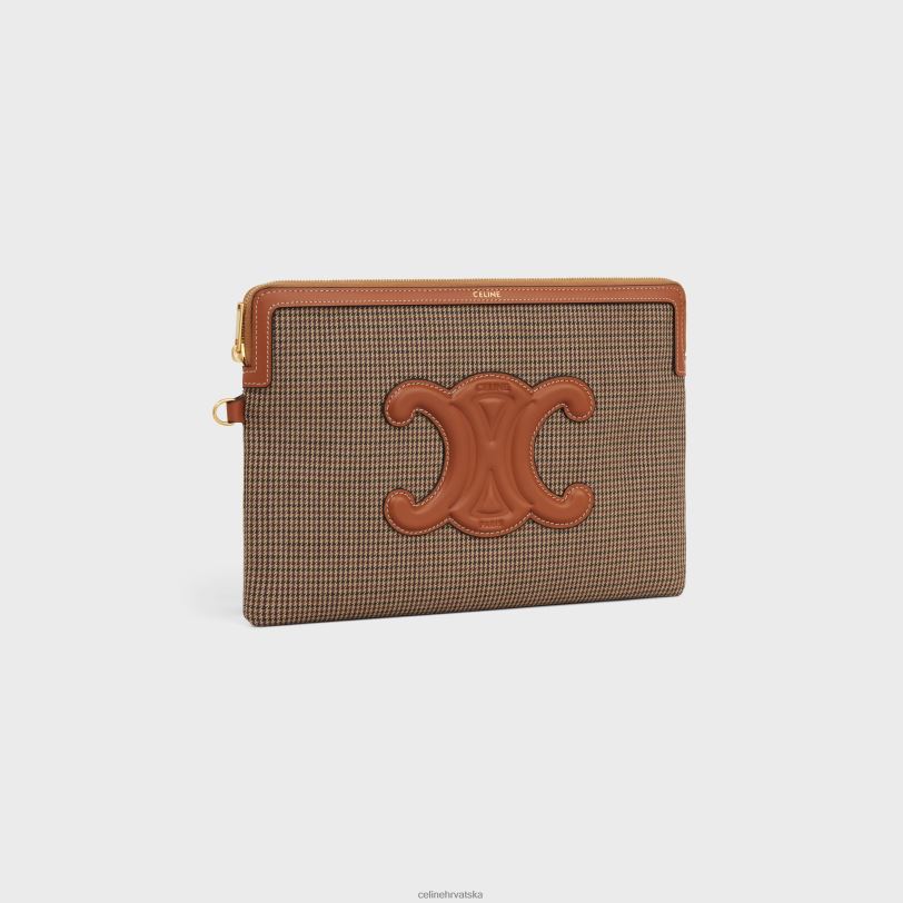 CELINE žene mala torbica s potpisom remena od pied de poule tekstila 3WED6547 pribor višebojan