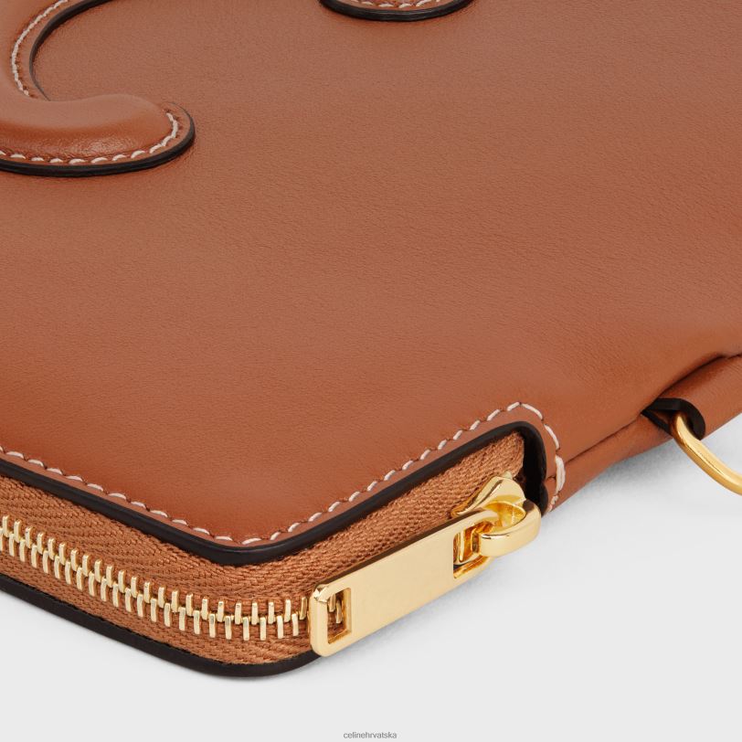CELINE žene mala torbica s remenom cuir triomphe od glatke teleće kože 3WED6402 pribor preplanuli ten