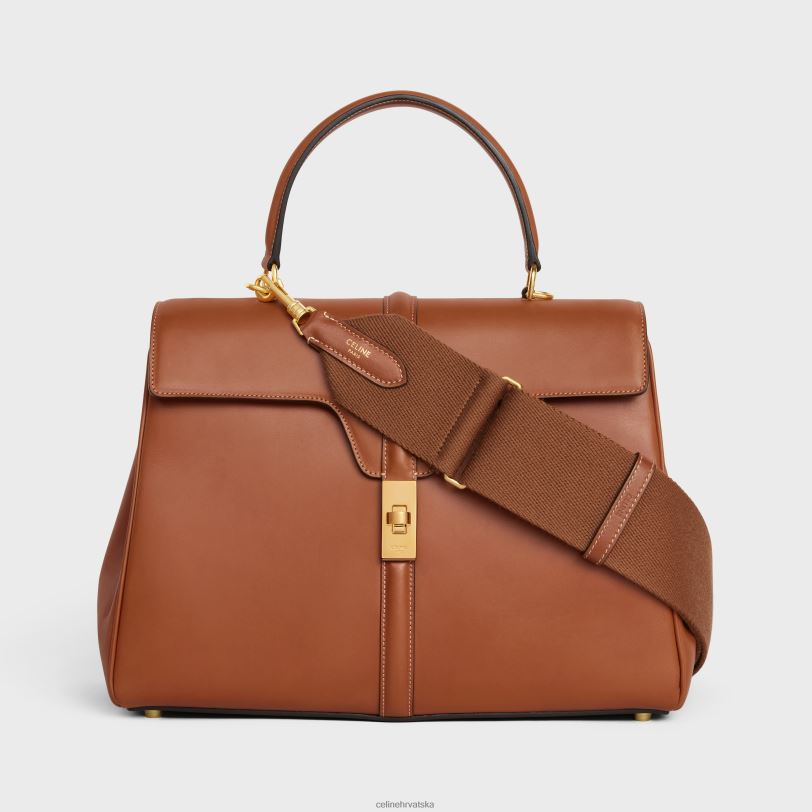 CELINE žene podesivi remen od vune sa zlatnom završnom obradom 3WED6440 pribor preplanuli ten