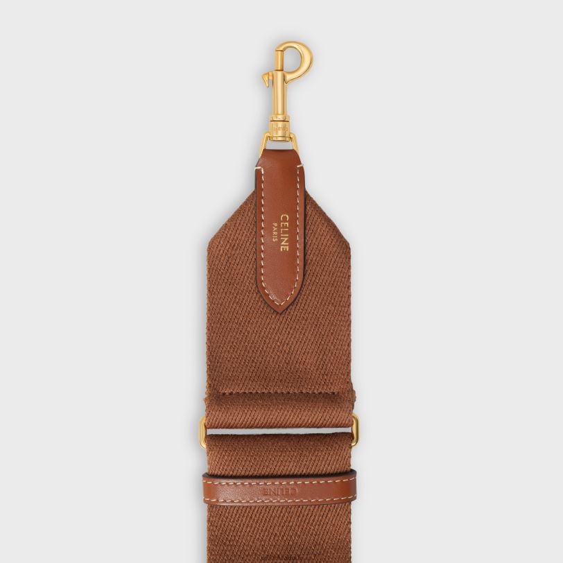 CELINE žene podesivi remen od vune sa zlatnom završnom obradom 3WED6440 pribor preplanuli ten