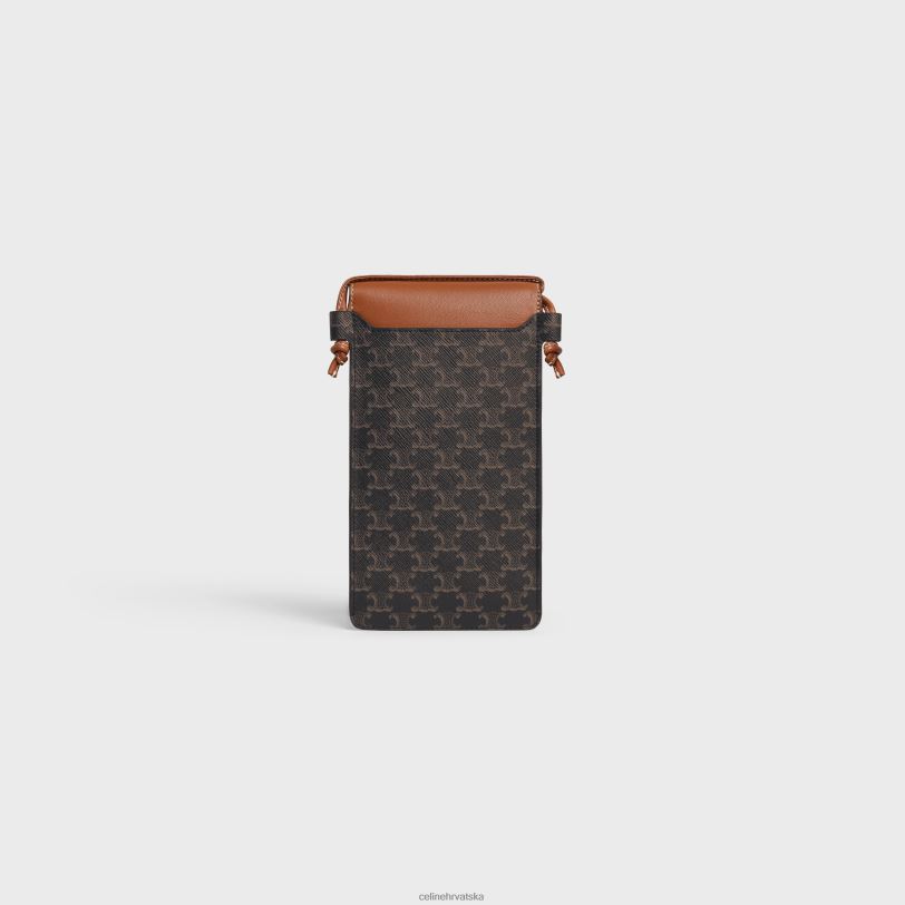 CELINE žene telefonska torbica s preklopom od triomphe platna i janjeće kože 3WED6511 pribor preplanuli ten