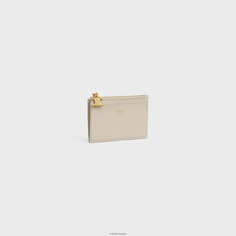 CELINE žene držač kartica s patentnim zatvaračem Triomphe privjesci od sjajne teleće kože 3WED6428 pribor svijetli kamen
