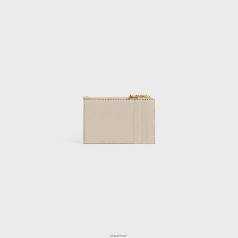 CELINE žene držač kartica s patentnim zatvaračem Triomphe privjesci od sjajne teleće kože 3WED6428 pribor svijetli kamen