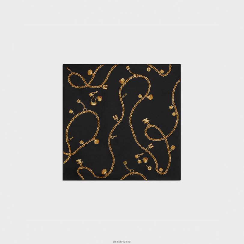 CELINE žene bandana od svilenog kepera 3WED61208 pribor crno