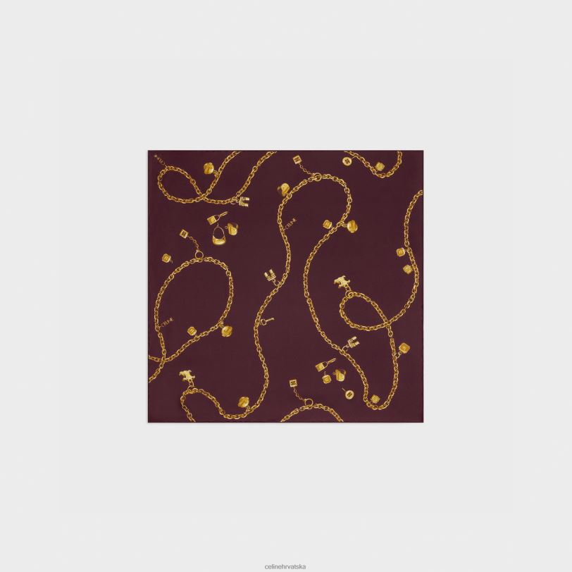 CELINE žene bandana od svilenog kepera 3WED61209 pribor bordo