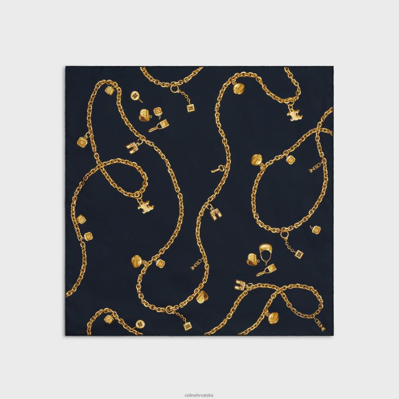 CELINE žene četvrtasti u lančićima rese svileni keper 3WED61205 pribor mornarica