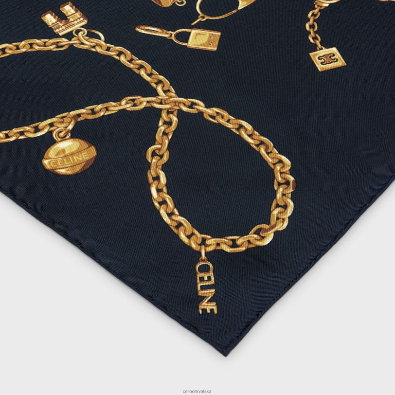CELINE žene četvrtasti u lančićima rese svileni keper 3WED61205 pribor mornarica