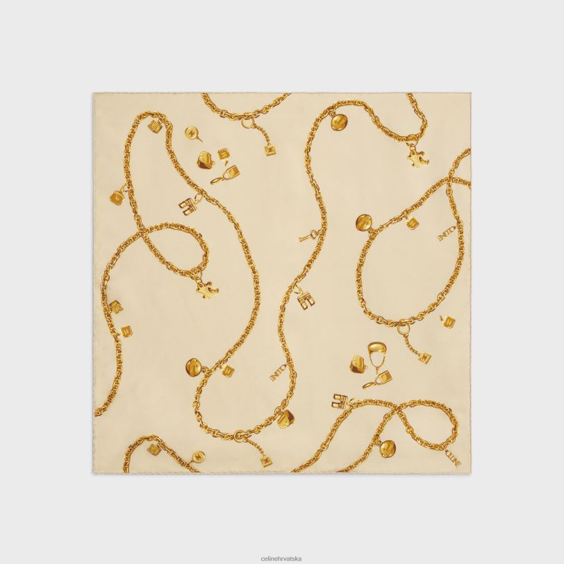 CELINE žene četvrtasti u lančićima rese svileni keper 3WED61207 pribor bež