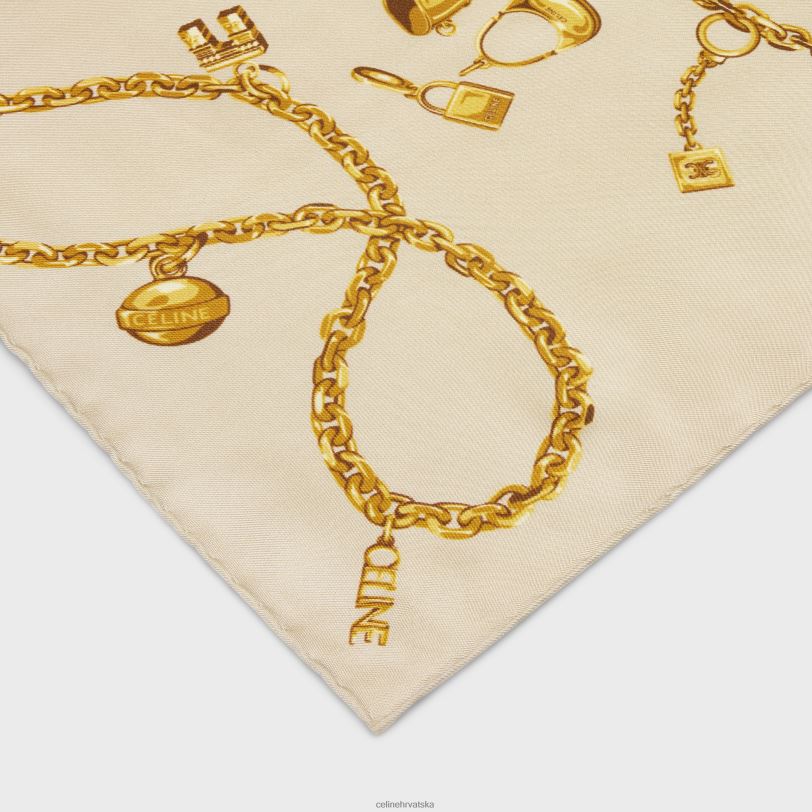 CELINE žene četvrtasti u lančićima rese svileni keper 3WED61207 pribor bež
